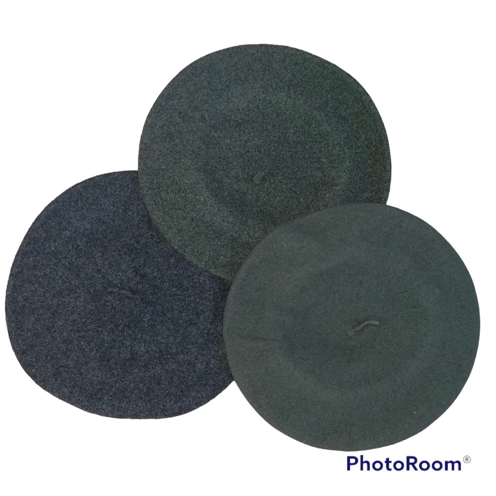 Bundle of 3 berets 100% wool